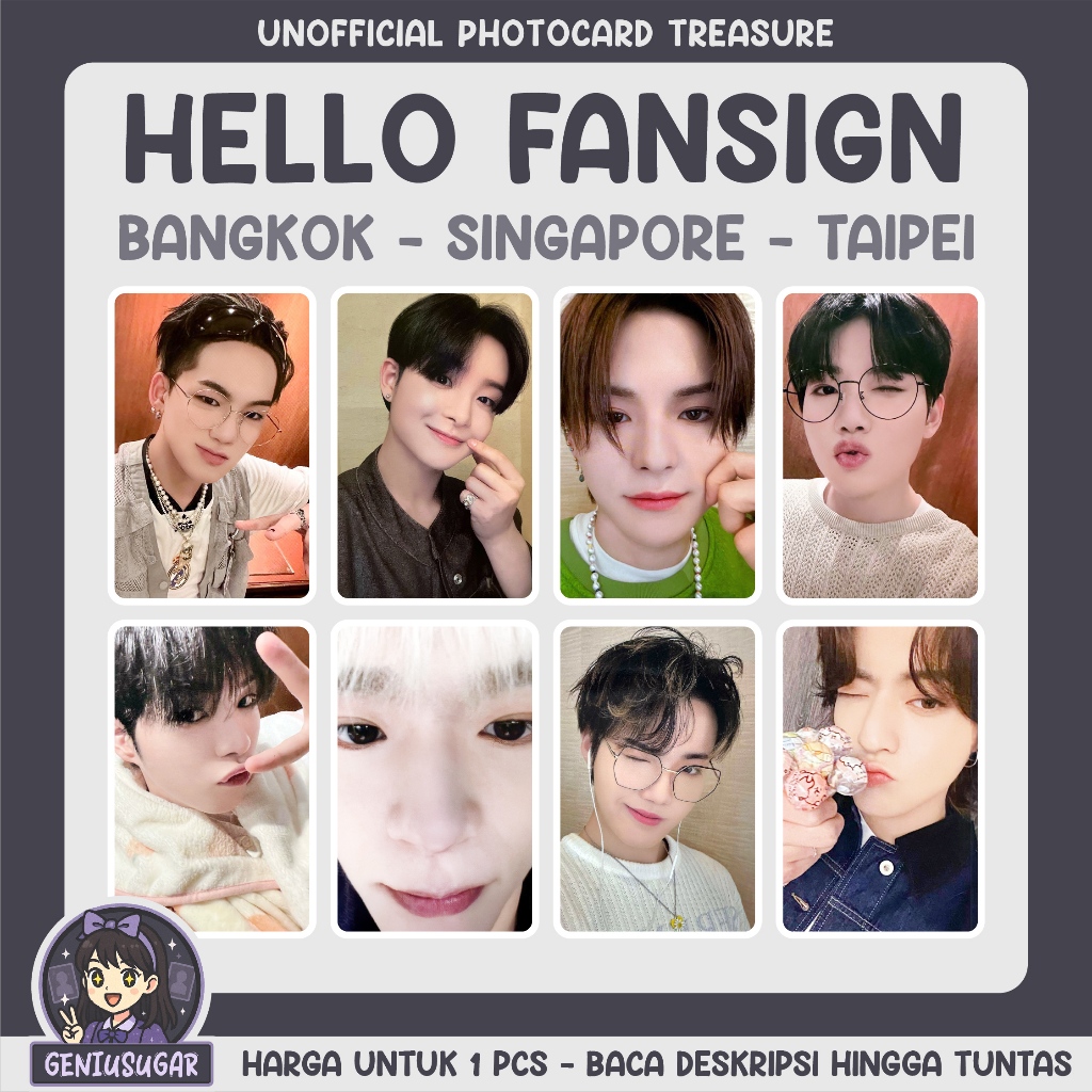[TREASURE] HELLO FANSIGN BKK SGP TAIPEI PHOTOCARD  UNOFFICIAL