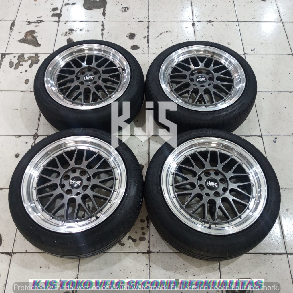 READY STOK RACING SECOND MODEL HSR LEMANS RING 15 PCD 4X100-4X114,3 LEBAR 7 RATA OFFSET 38 + BAN 185