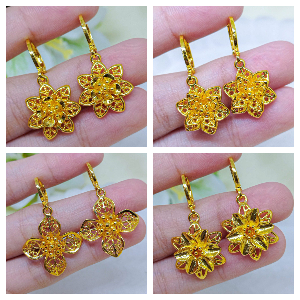 Set Kalung Liontin Anting Wanita Emas Anti Karat Anting Tutup Emas Kuningan Grosir Jewelry Anting Dr