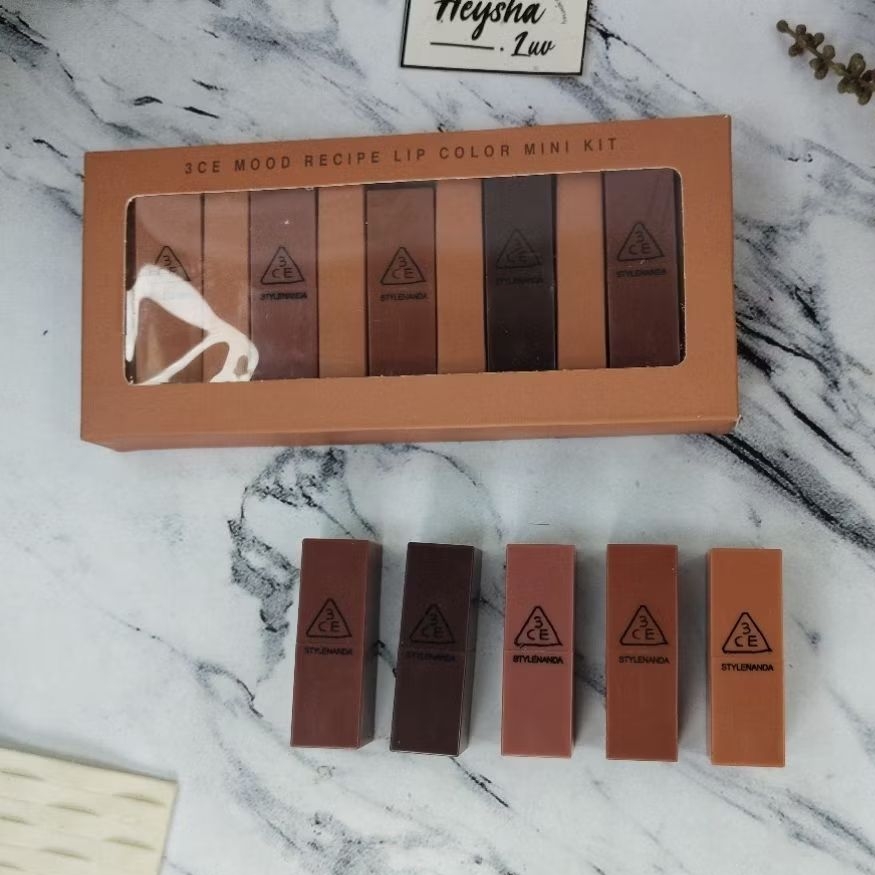 3CE Mood Recipe Lip Color Mini Kit set DAPAT 5 kecil