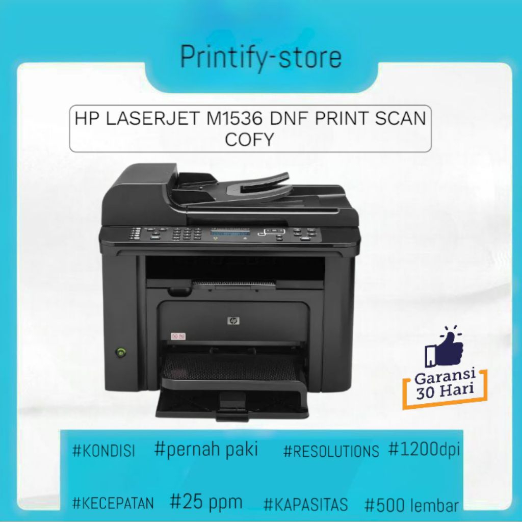 printer hp LaserJet 1536dbf mfp printer fotocopy mono ,si