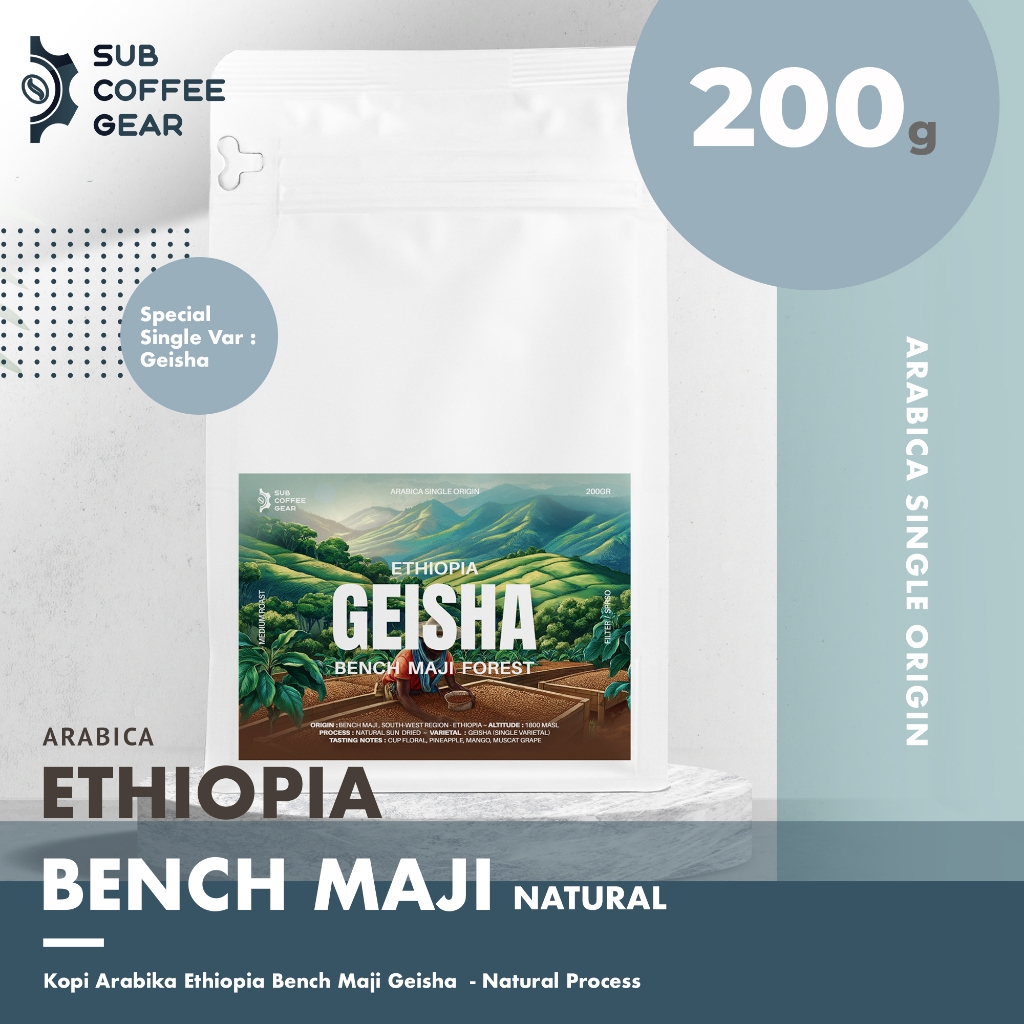 

KOPI ARABIKA ETHIOPIA GEISHA BENCH MAJI FOREST NATURAL PROCESS SINGLE VARIETAS ARABICA COFFEE SINGLE ORIGIN ROASTED COFFEE BEAN BIJI KOPI SANGRAI ROAST BEAN FILTER MANUAL BREW