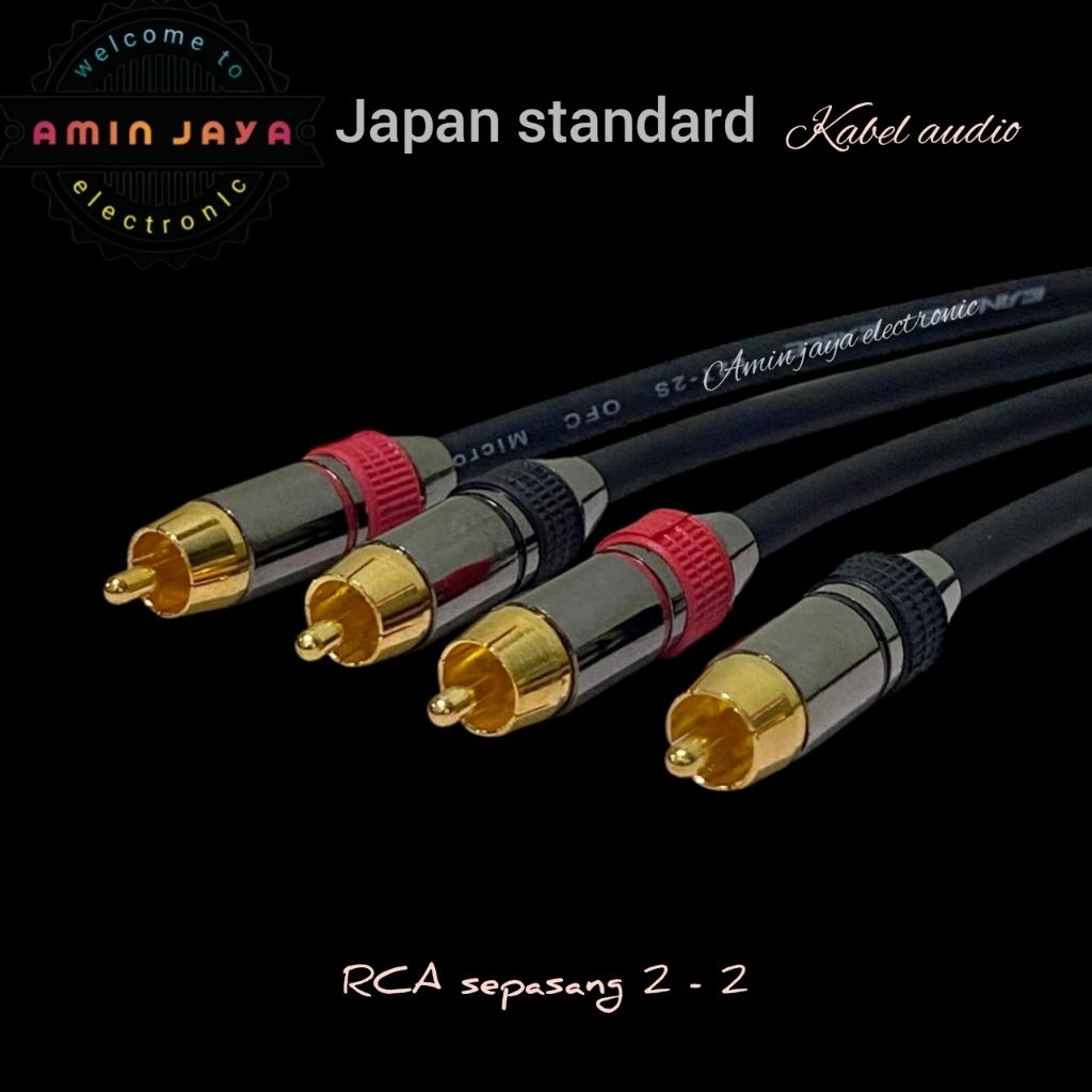 kabel audio jack rca to jack rca kabel rca 2-2 kabel audio rca to rca 1set - 15cm