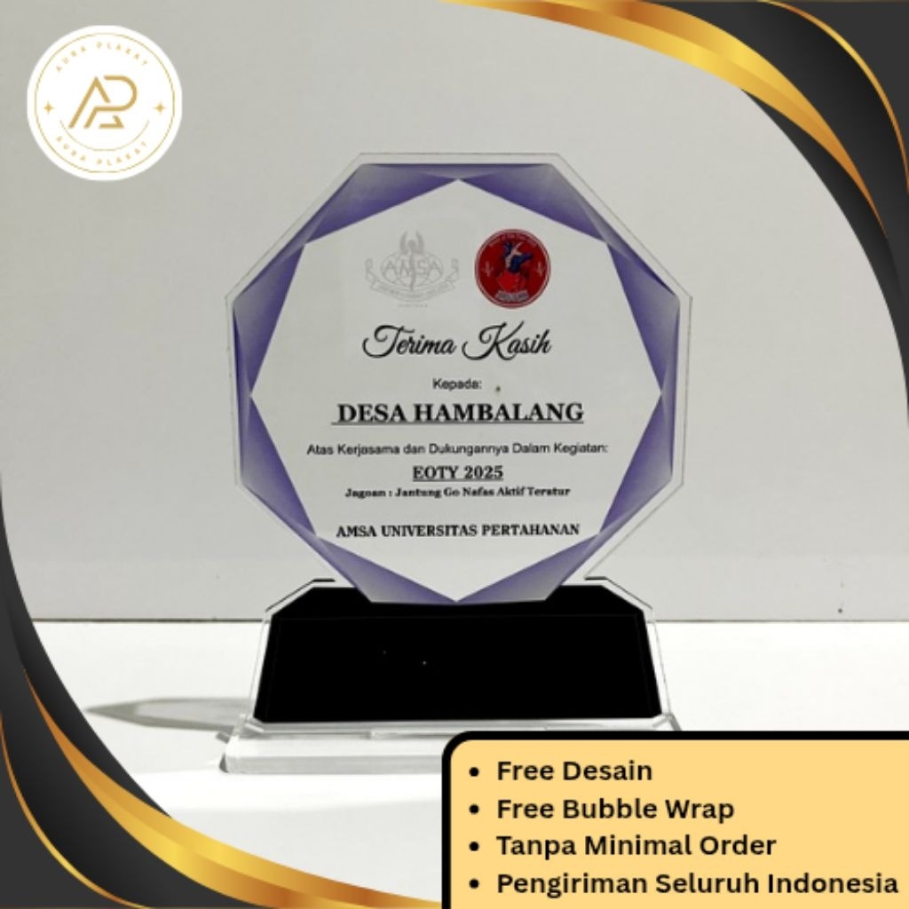 Plakat Magang Custom | Plakat Akrilik Kenang-Kenangan | Plakat Penghargaan Siswa & Mahasiswa