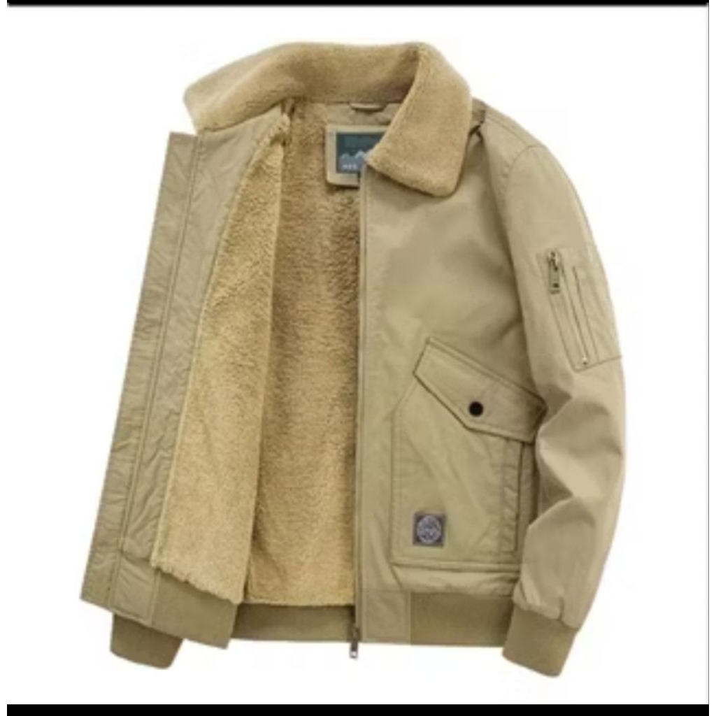 JAKET BULU PRIA-JAKET FULL BULU-JAKET TEBAL- JAKET MUSIM DINGIN