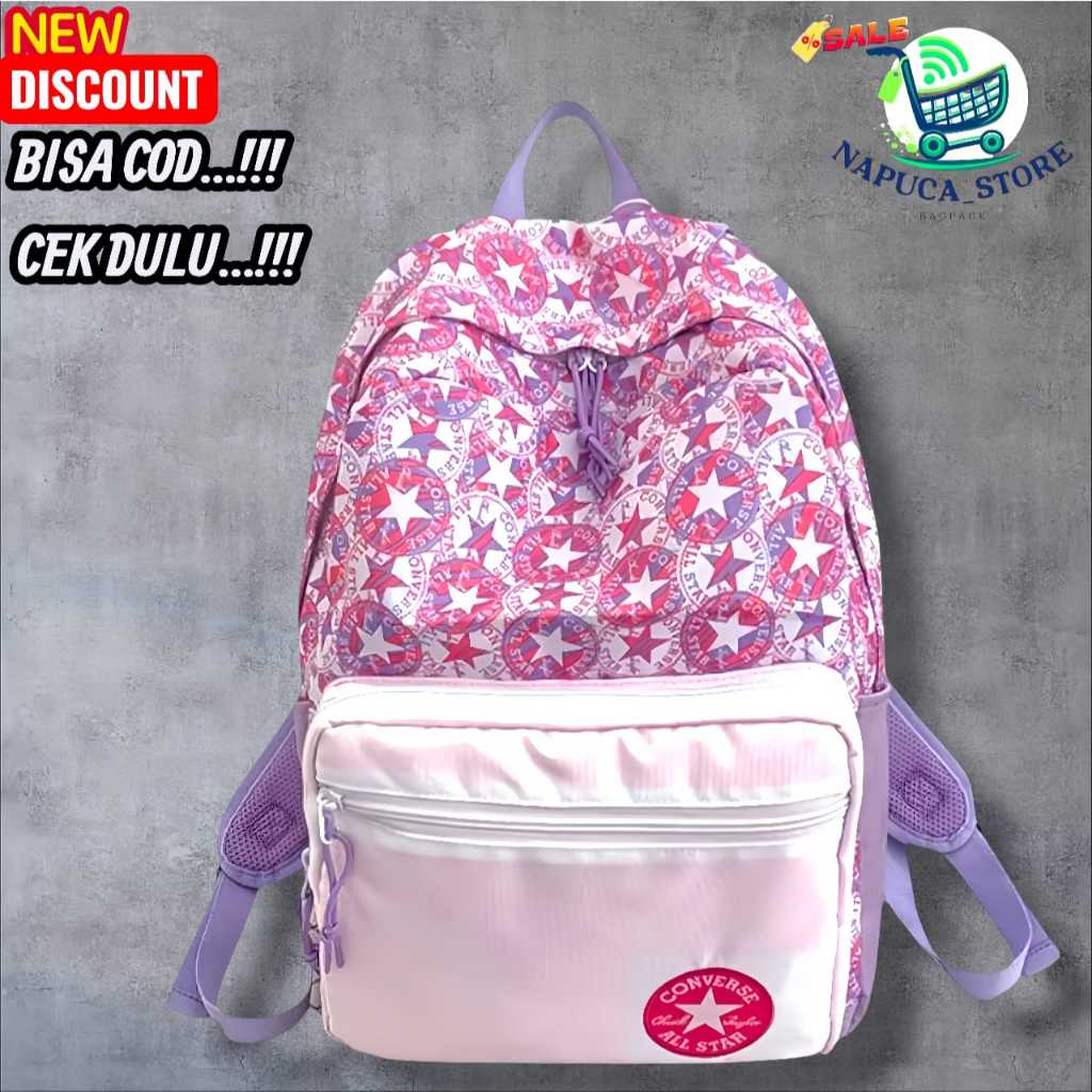tas converse all star pink premium bagpack/tas laki perempuan
