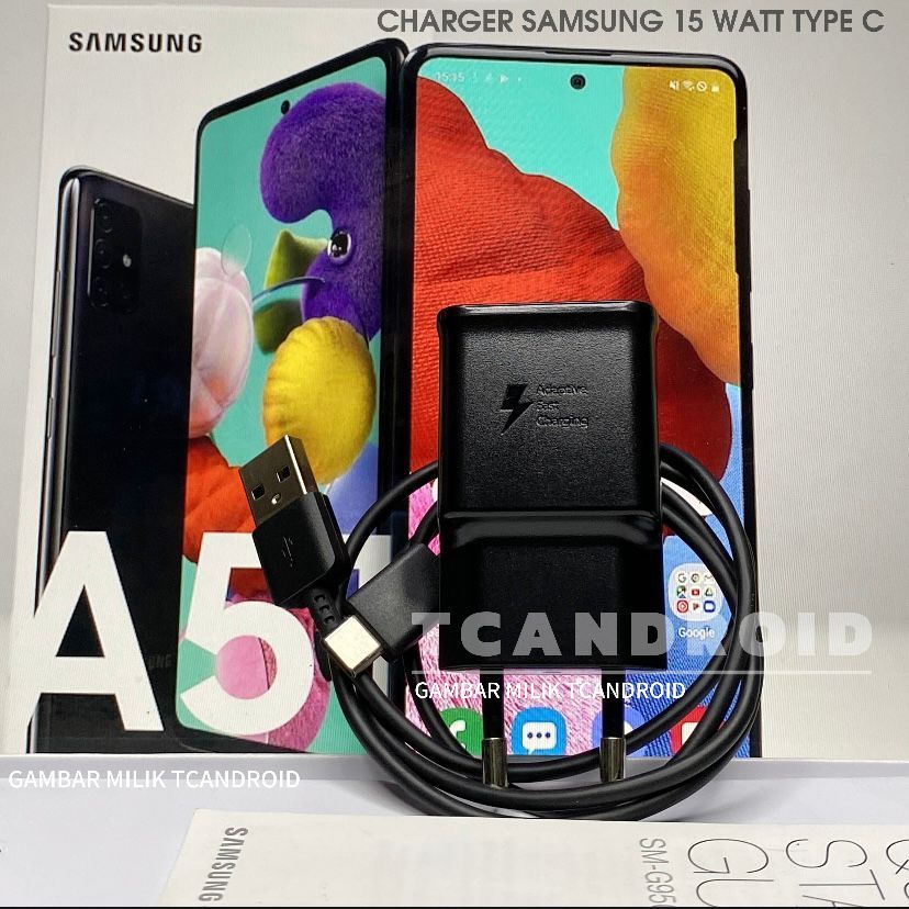 CHARGER CAS ORIGINAL SAMSUNG A51 15 WATT BAWAAN HP FAST CHARGING TIPE C COPOTAN HP  SUPPORT A31
