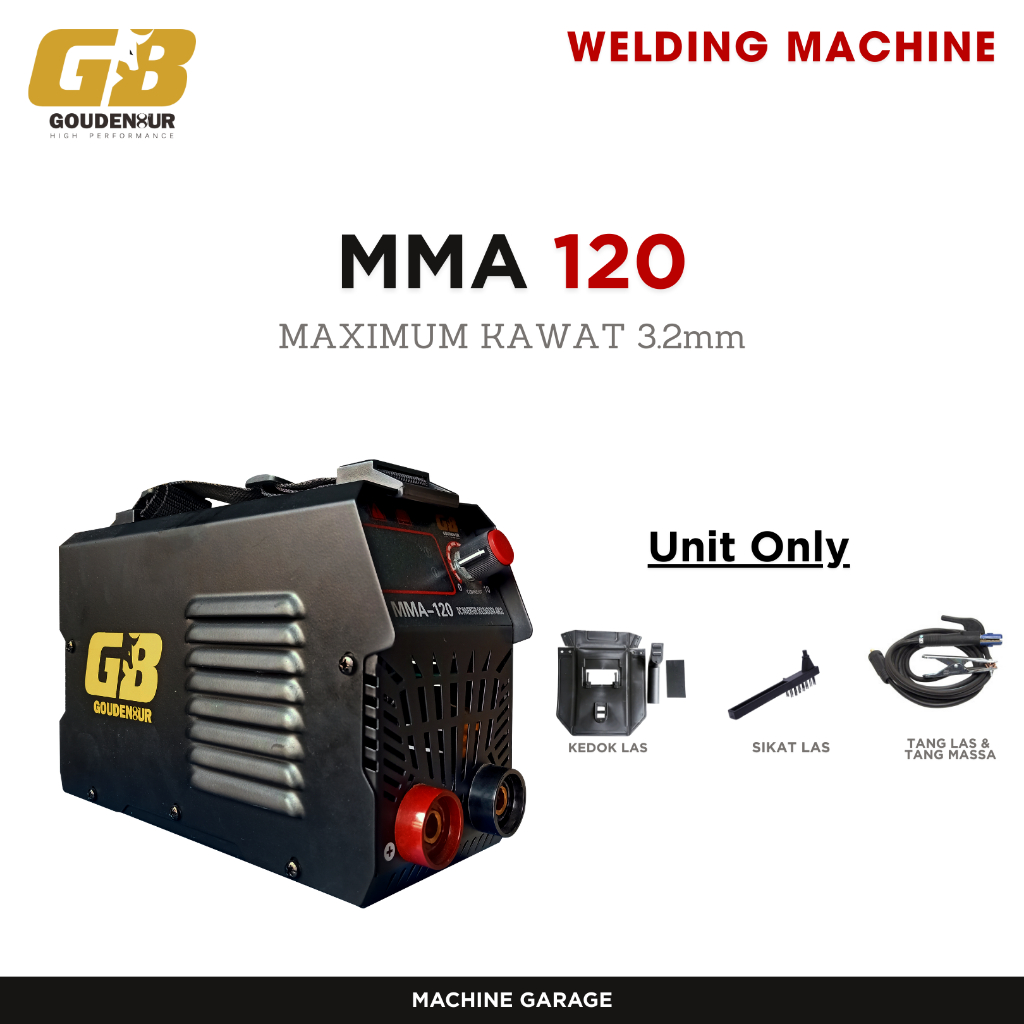 Mesin Las Inverter IGBT MMA 120A 450 Watt Premium - Paket Lengkap Siap Pakai Garansi