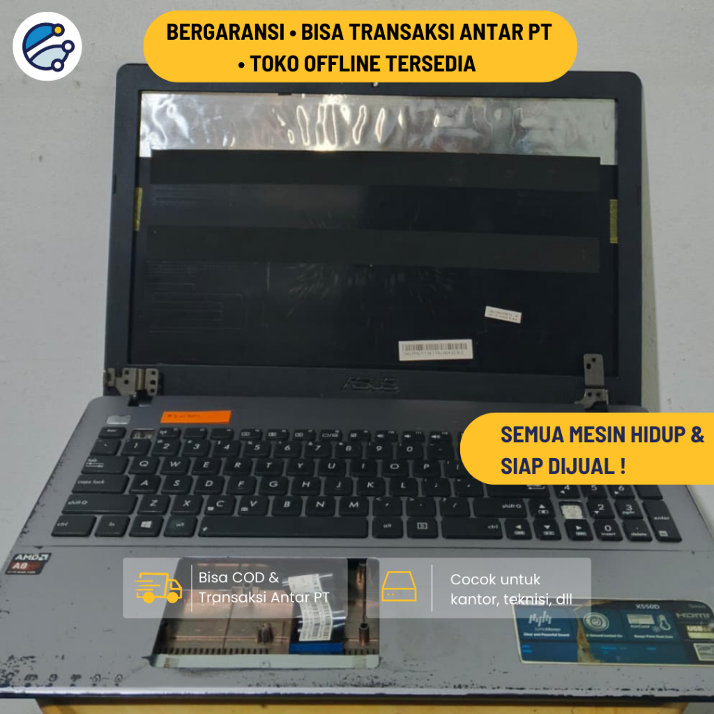 Casing Atas, Casig Belakang Layar, Casing depan LCD ASUS X550D, X550D, X550DP, X550C, X550CC, X550L,
