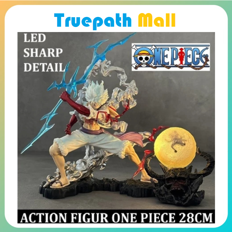 AF001 Action Figure Luffy One Piece Statue Sun Nika Lutfy Gear 5 Wink Studio design LED hiasan kamar