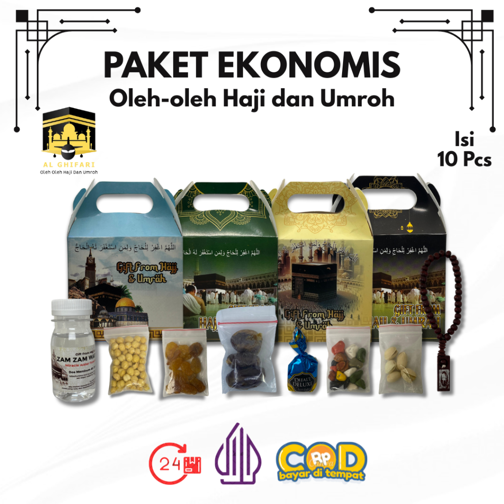 

Paket Oleh-Oleh Haji dan Umroh 10Pcs / Paket Ekonomis Oleh-Oleh Haji dan Umroh Lengkap Dus tenteng