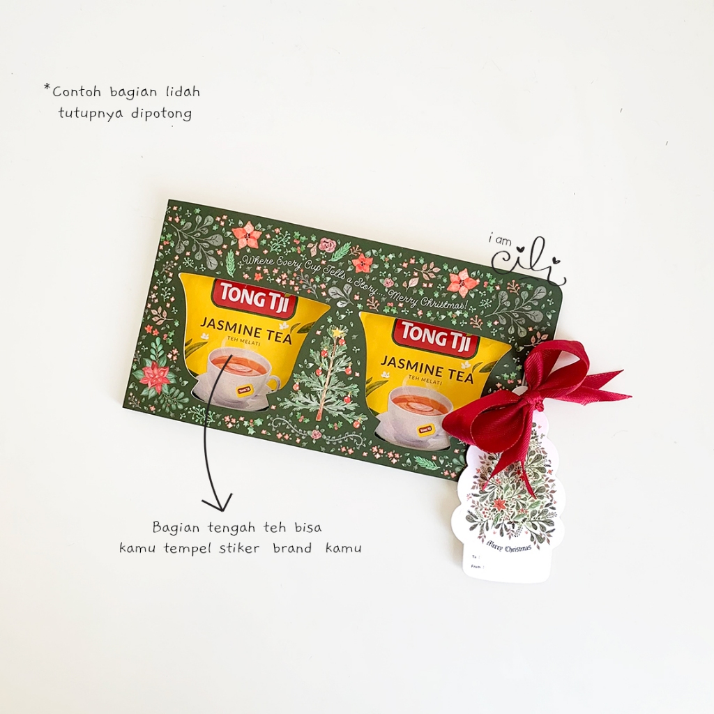 (BOX TEA 18 x 9.5 cm NATAL) kotak natal christmas bingkisan hampers (10 set)