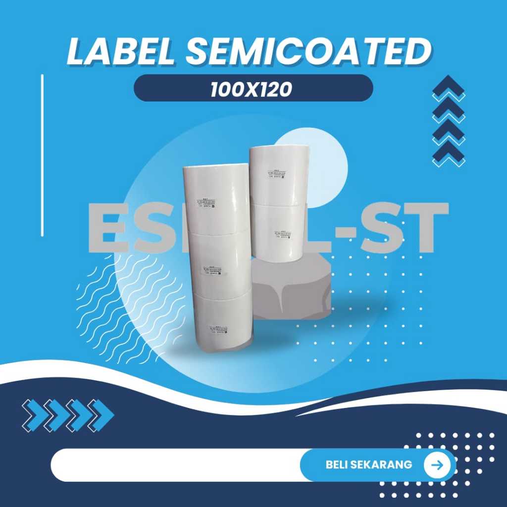 

Label Stiker Barcode 100 x 120 Semicoated (500Pcs) Roll