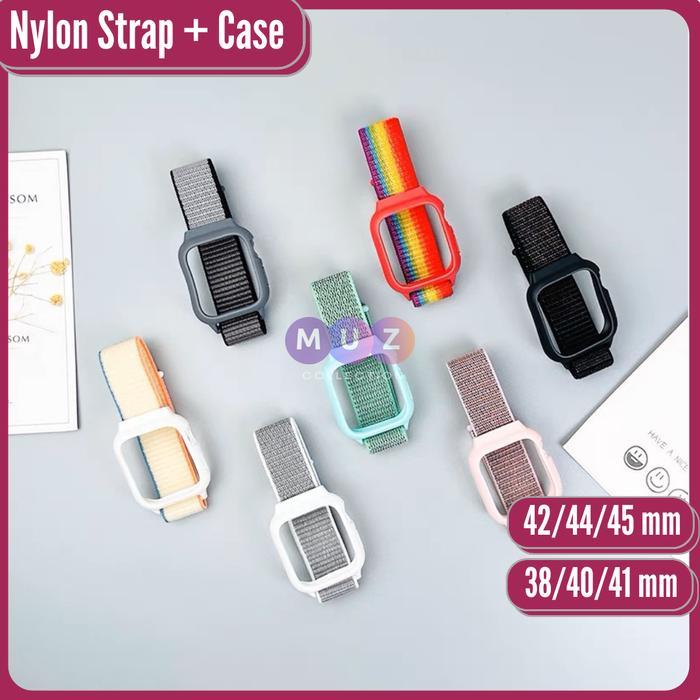 2 in 1 Strap + Case untuk AppIe watch series 1 2 3 4 5 6 7 8 T500 / T55 /T500+Pro / HW / IWO /DT / S