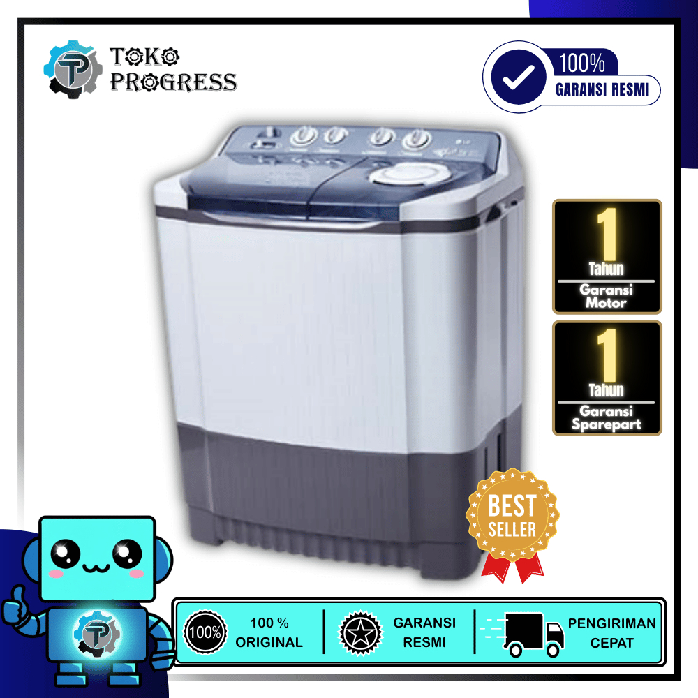 MESIN CUCI 2 TABUNG LG P9050 / P9050R 9KG ROLLER JET PULSATOR