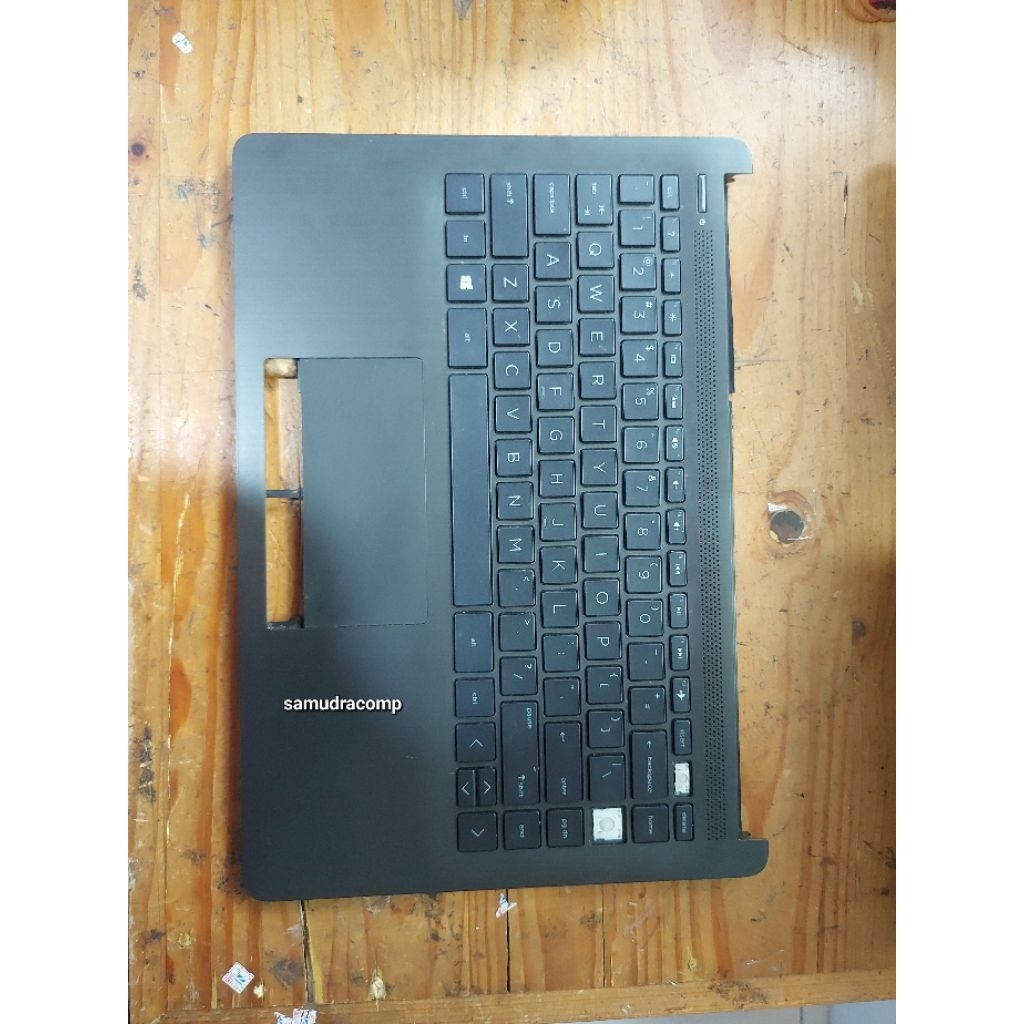 Palmrest Laptop HP 14-CF 14-DK 14-CR BLACK Minus Lobang Angin, Klik Touchpad Kiri Kanan Minus Keyboa