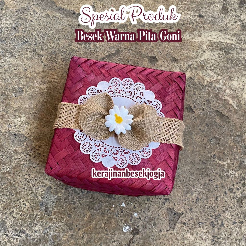 BESEK WARNA MENARIK HIAS PITA GONI CANTIK | hampers hantaran seserahan lamaran besekan besek bambu b