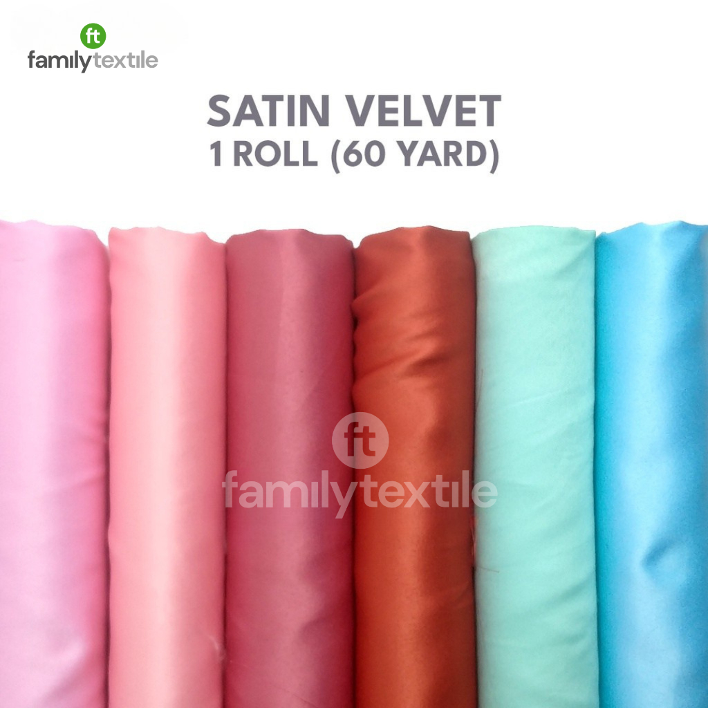 Bahan Kain Satin Velvet 1 Roll 60 Yard