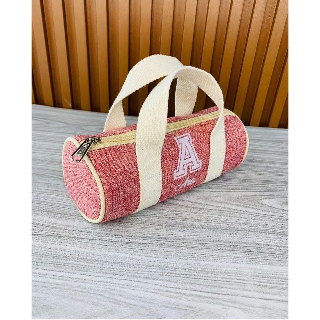 

DUFFLE PENCIL CASE KANVAS CUSTOM NAMA Tempat Pensil Anak Sekolah SOUVENIR ULTAH GOODIE BAG CUSTOM STATIONERY