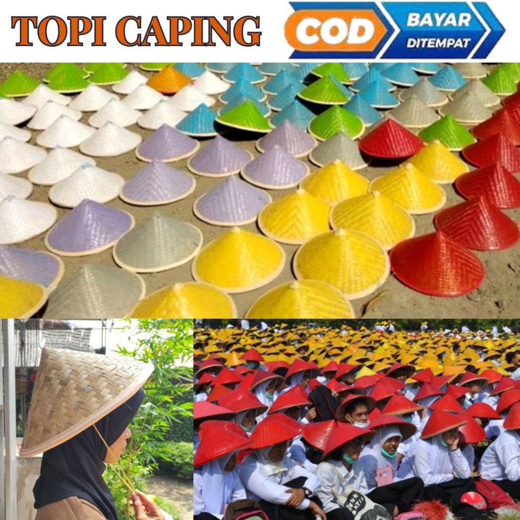 Topi Caping Petani Polos / Caping Warna D.38 CM Untuk OSPEK /MOS PPSMB UGM UI UNS UII