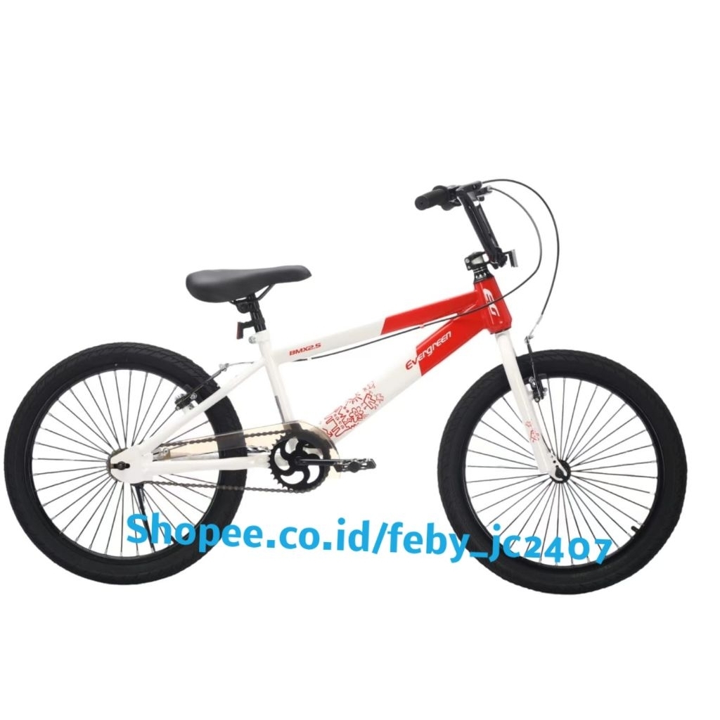 Evergreen Sepeda BMX Evergreen Remaja-Dewasa 20 Inch F3 Hi-Ten Steel dan ban 2.5 ban normal rem v br