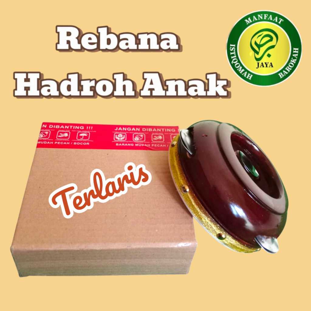 Rebana Anak 16cm Rebana Hadroh Anak Kayu Kulit Kambing Asli – Hadrah Banjari Edukasi Balita Aman