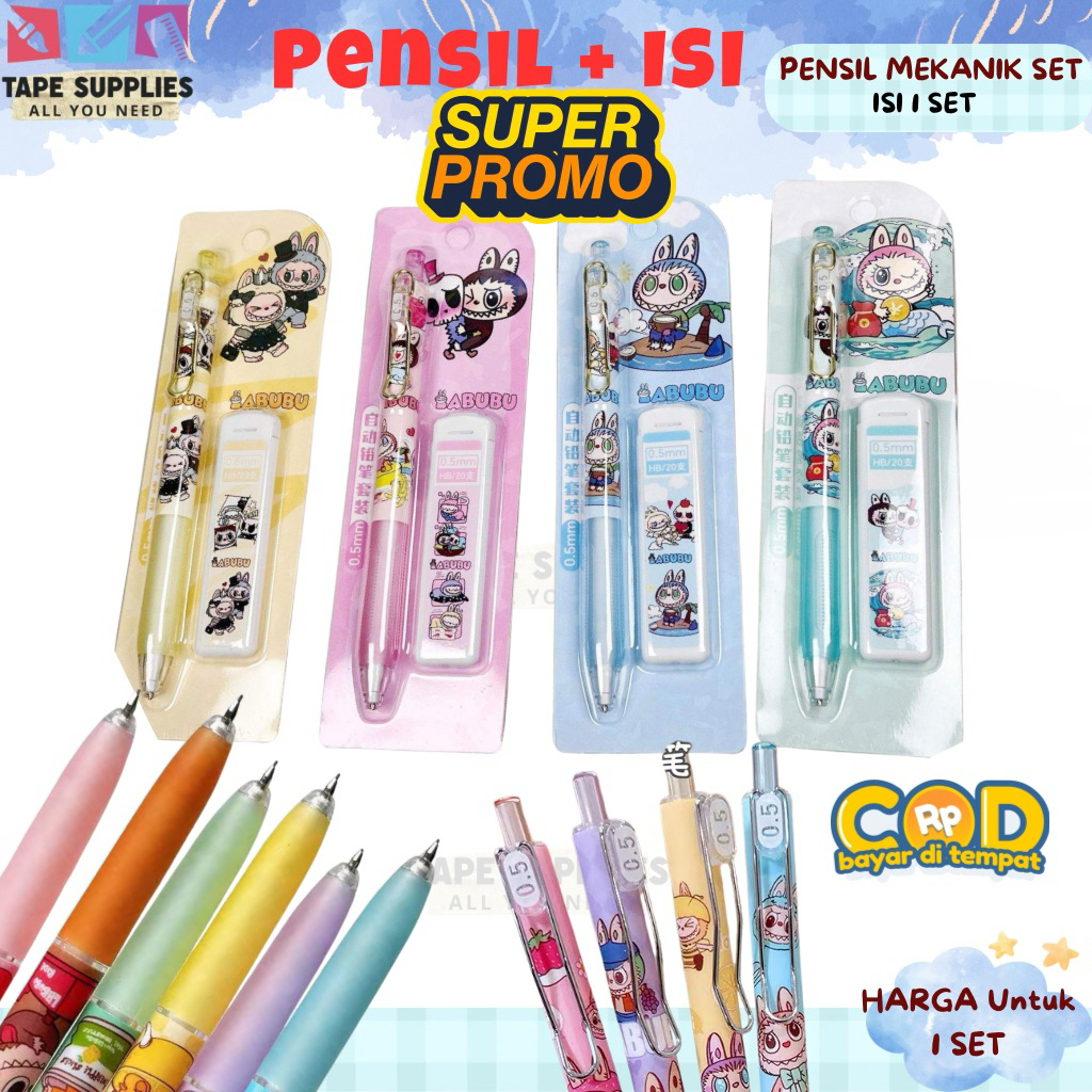 

(SUPER PROMO) Pensil Mekanik Karakter Lucu + Isi 0.5mm / Mechanical Pencil Cute Set