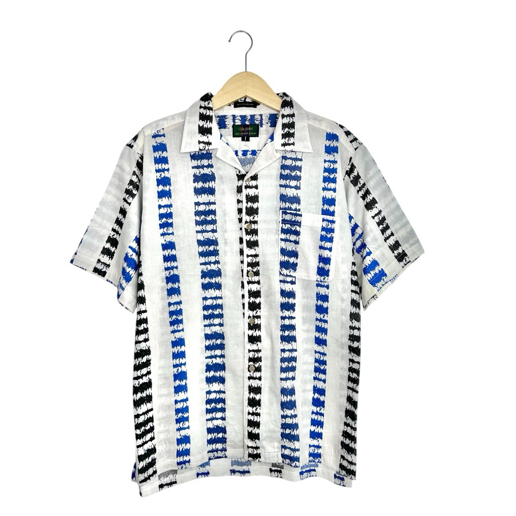 Vintage COLOURS BY Alexander Julian Abstract Open Camp Shirt