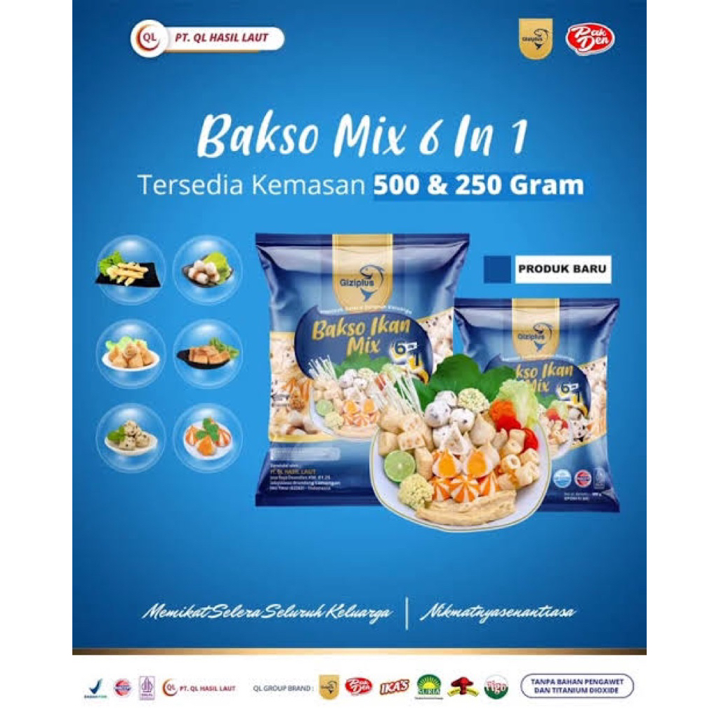 

giziplus bakso ikan mix 500 gr