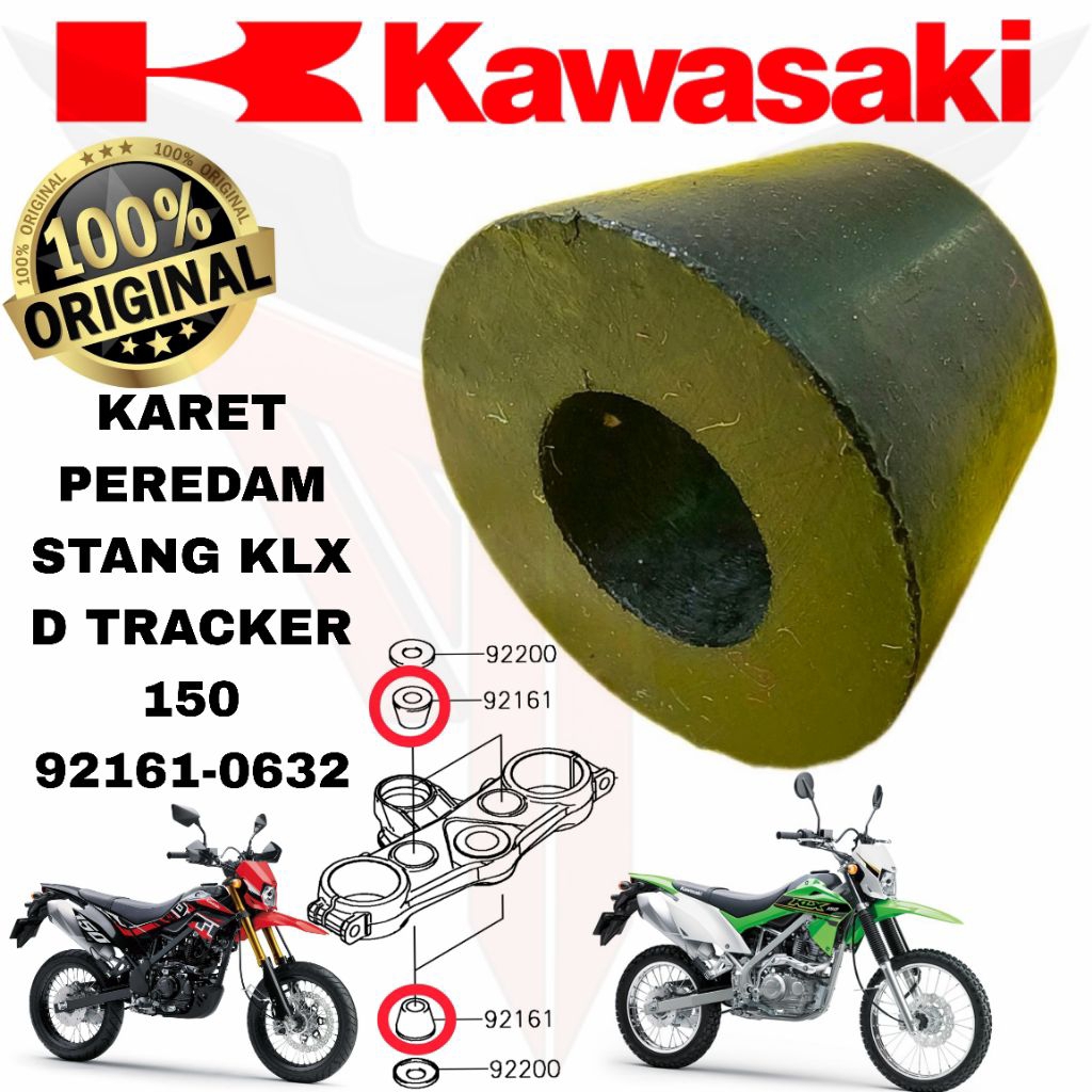 Karet Raiser Riser Peredam Ganjal Dudukan Bantalan Damper Stang Kawasaki KLX BF D Tracker Dtracker 1