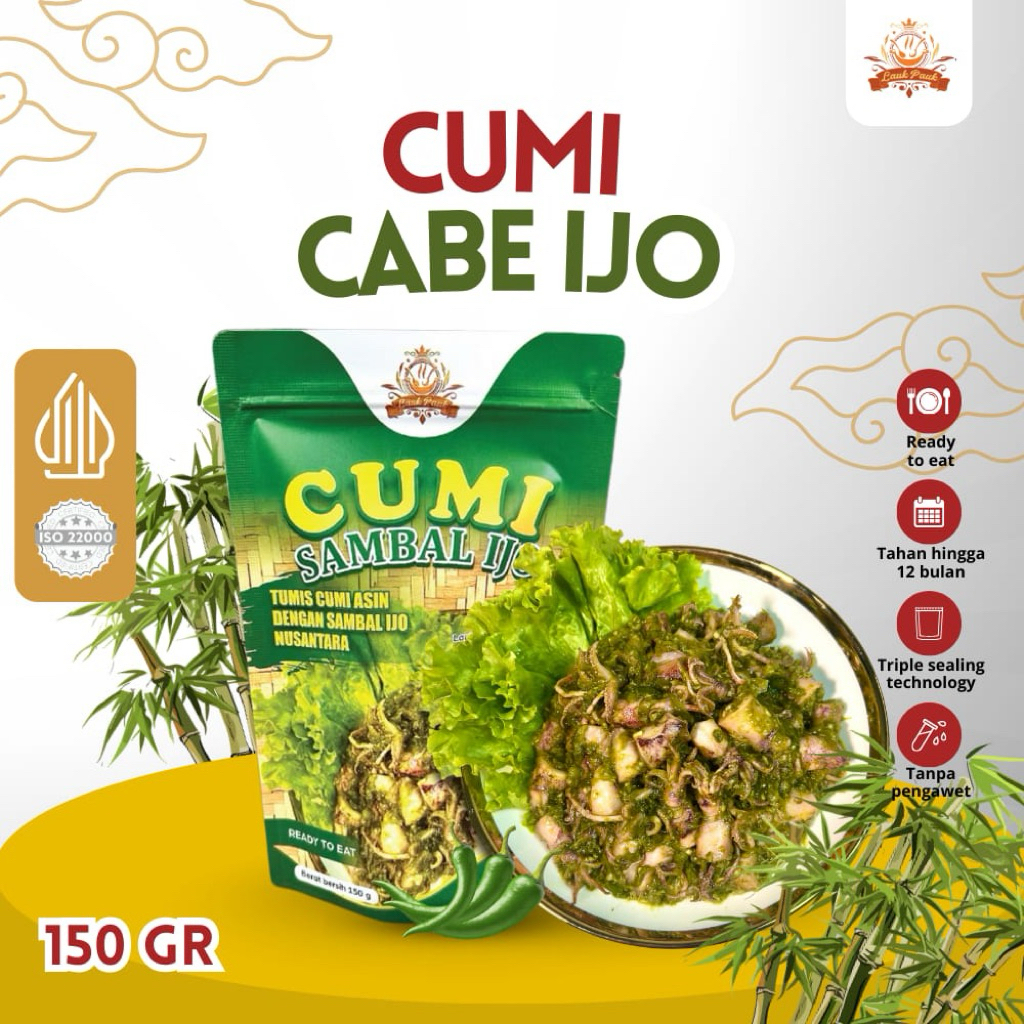 

Cumi Cabe Ijo 150gr Siap Saji| Lauk Pauk Nusantara Siap Saji | Olahan Cumi Praktis Tahan Lama | Lauk Instan Cumi Pedas