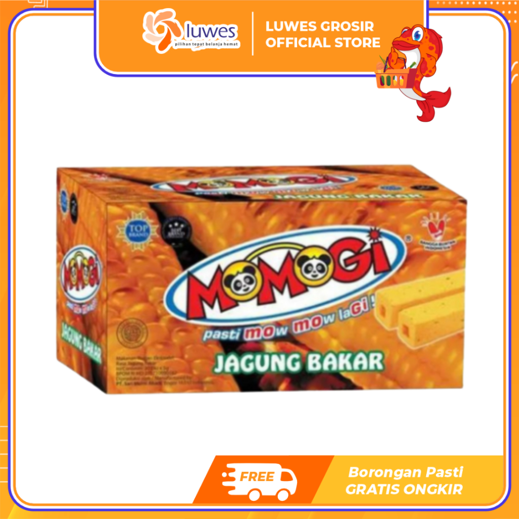

[GROSIR] Momogi Rasa Jagung Bakar Snack Makanan Ringan Isi 20 Pcs Per Box Murah