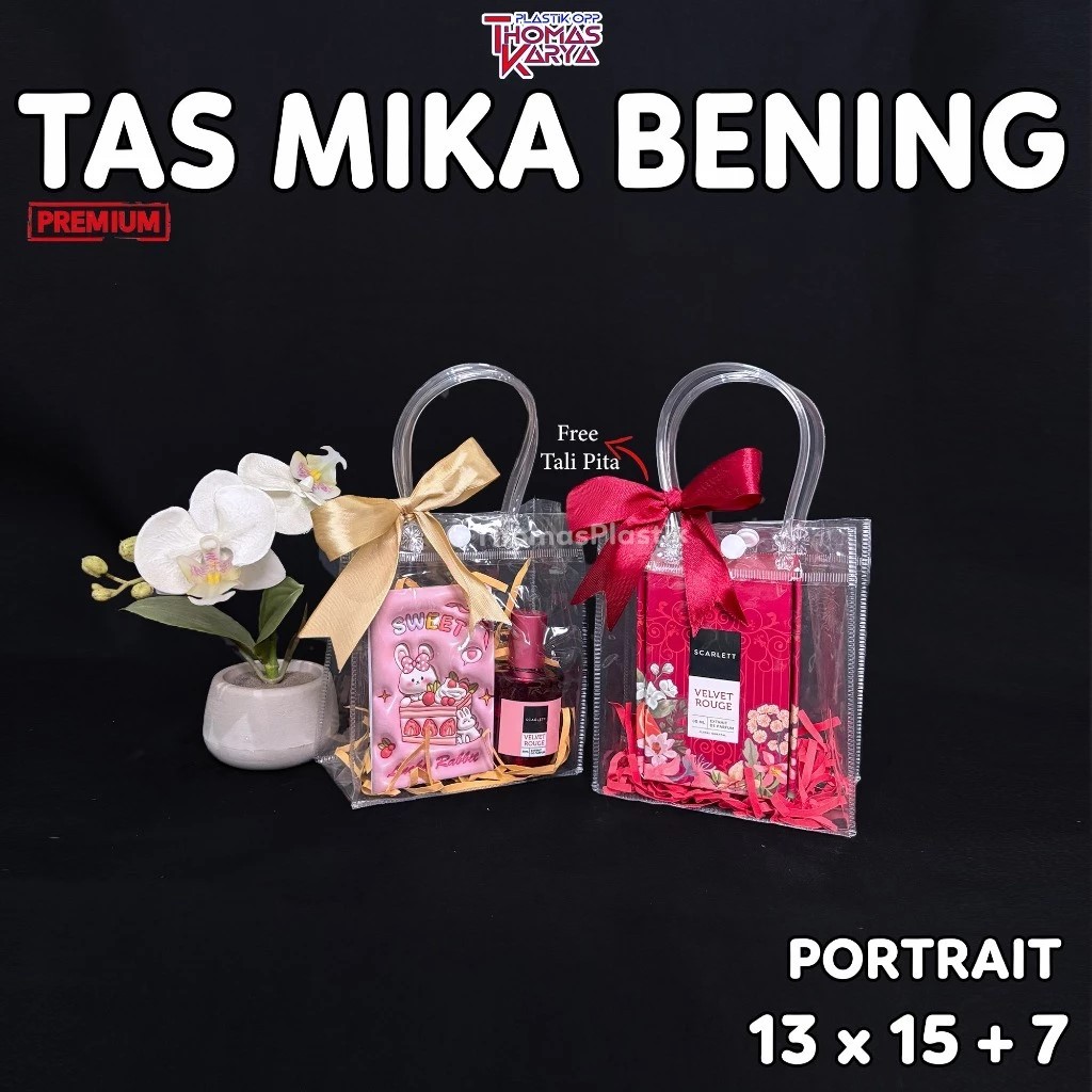 

Tas Mika Bening Potrait, Square, & Landscape untuk Goodie Bag, Hampers, dan Souvenir Ulang Tahun