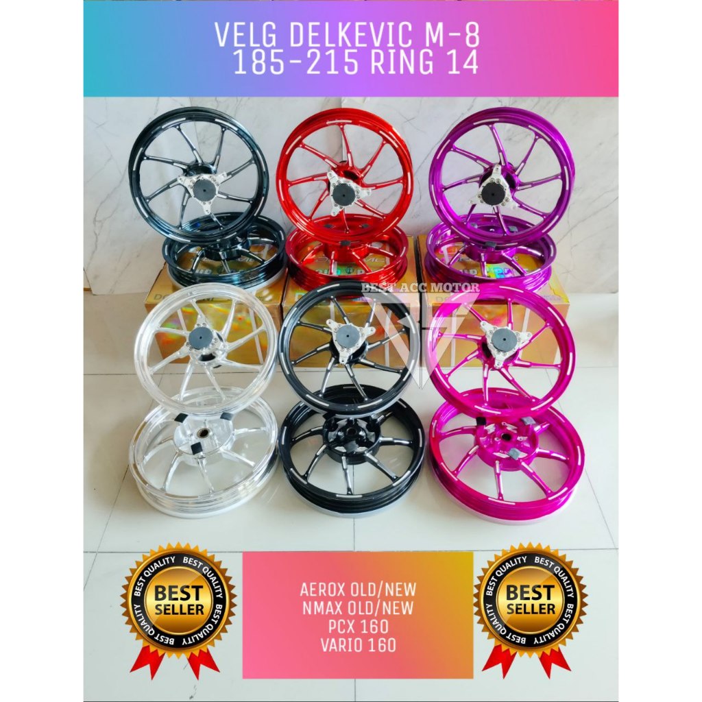 VELG DELKEVIC RING 14 M8 PCX 160 NMAX OLD NEW AEROX VARIO 160 ABS PNP PEMASANGAN VELG DELKEVIC ORIGI