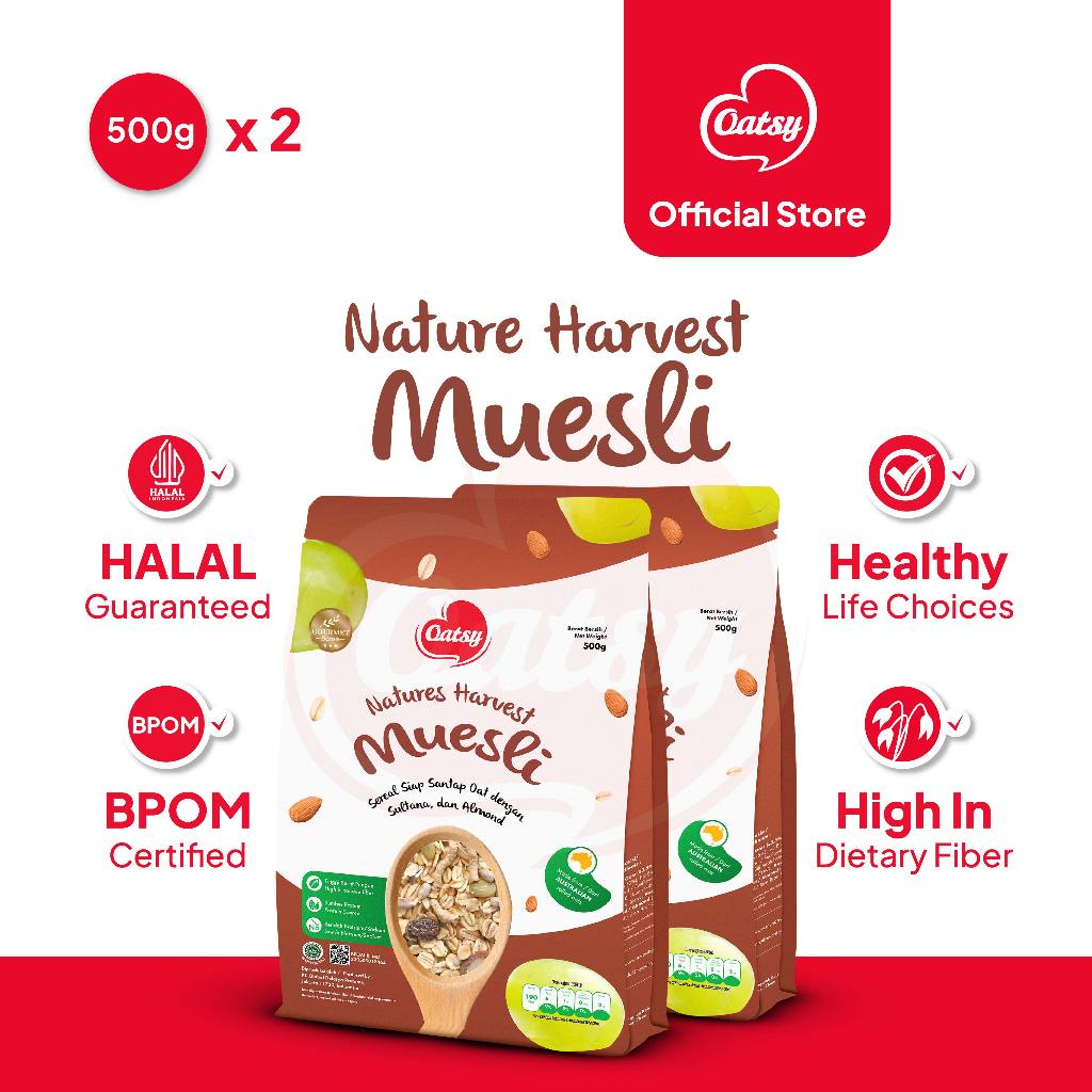 

OATSY Muesli Natures Harvest 500gr (Double Pack)