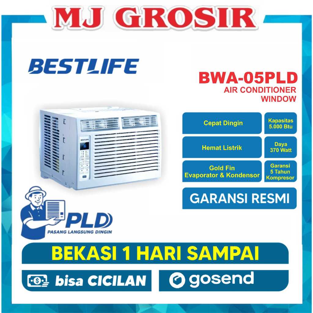 AC PORTABLE WINDOW BESTLIFE BWA 05 PLD / KR 05 FQ / PCA 200 1/2 PK 0.5 PK AIR CONDITIONER LOW WATT