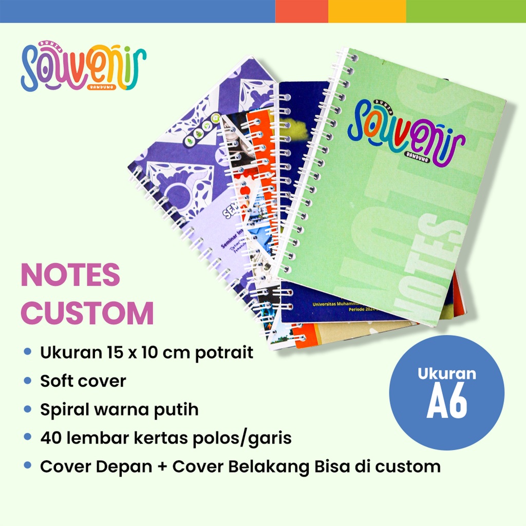 

CUSTOM Notebook & Notepad | Cetak Notes | Souvenir Pernikahan Catatan Event Kegiatan Organisasi Uk A6