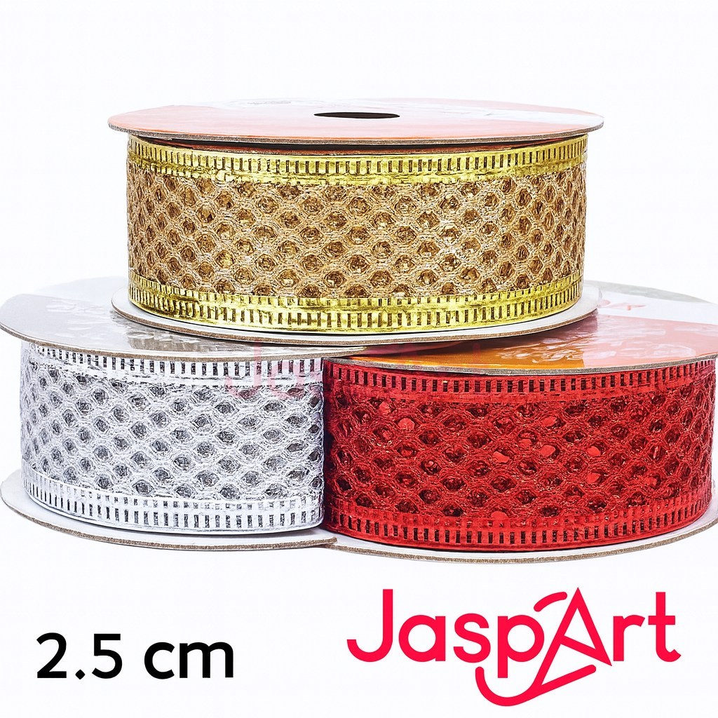 

PITA GLITTER NATAL PINGGIR KAWAT PITA PARCEL PITA CHRISTMAS PITA HIASAN CANTIK LEBAR 2,5CM PITANATAL