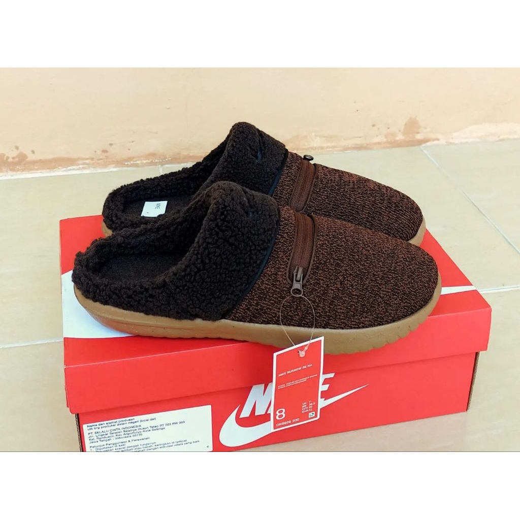Resmi store Sandal slide Sherpa centang burrow SE slides cocao BNIB original