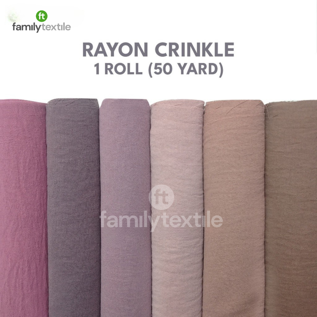 Kain Rayon Crinkle Cey Airflow Premium Quality 1 Roll 60 Yard