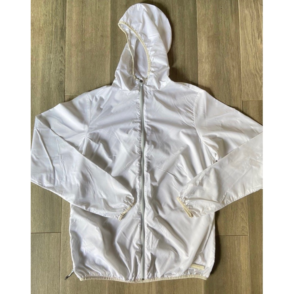 Jacket Running Parachute White Tosca Zipper Kalenji DeCathlon