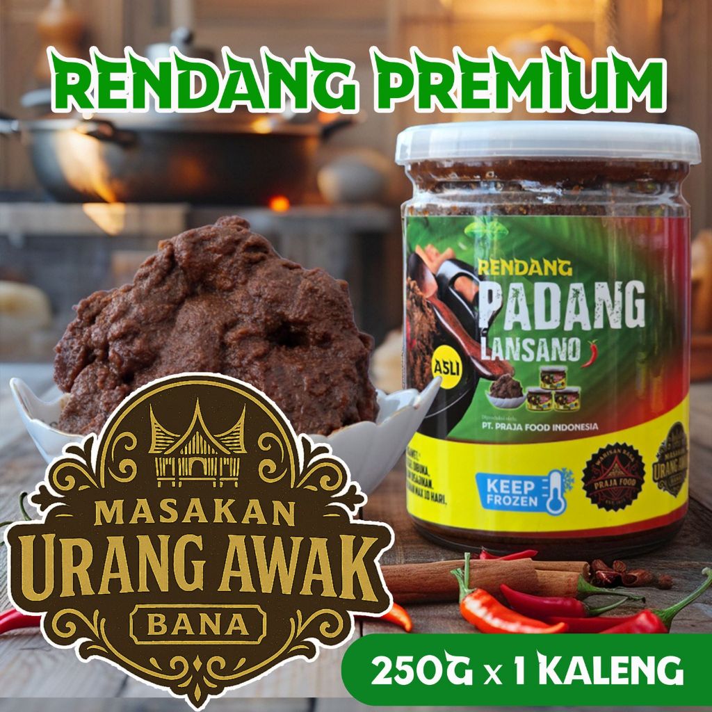 

Rendang PREMIUM Padang Lansano ORIGINAL [250 Gr] Halal tanpa Pengawet.