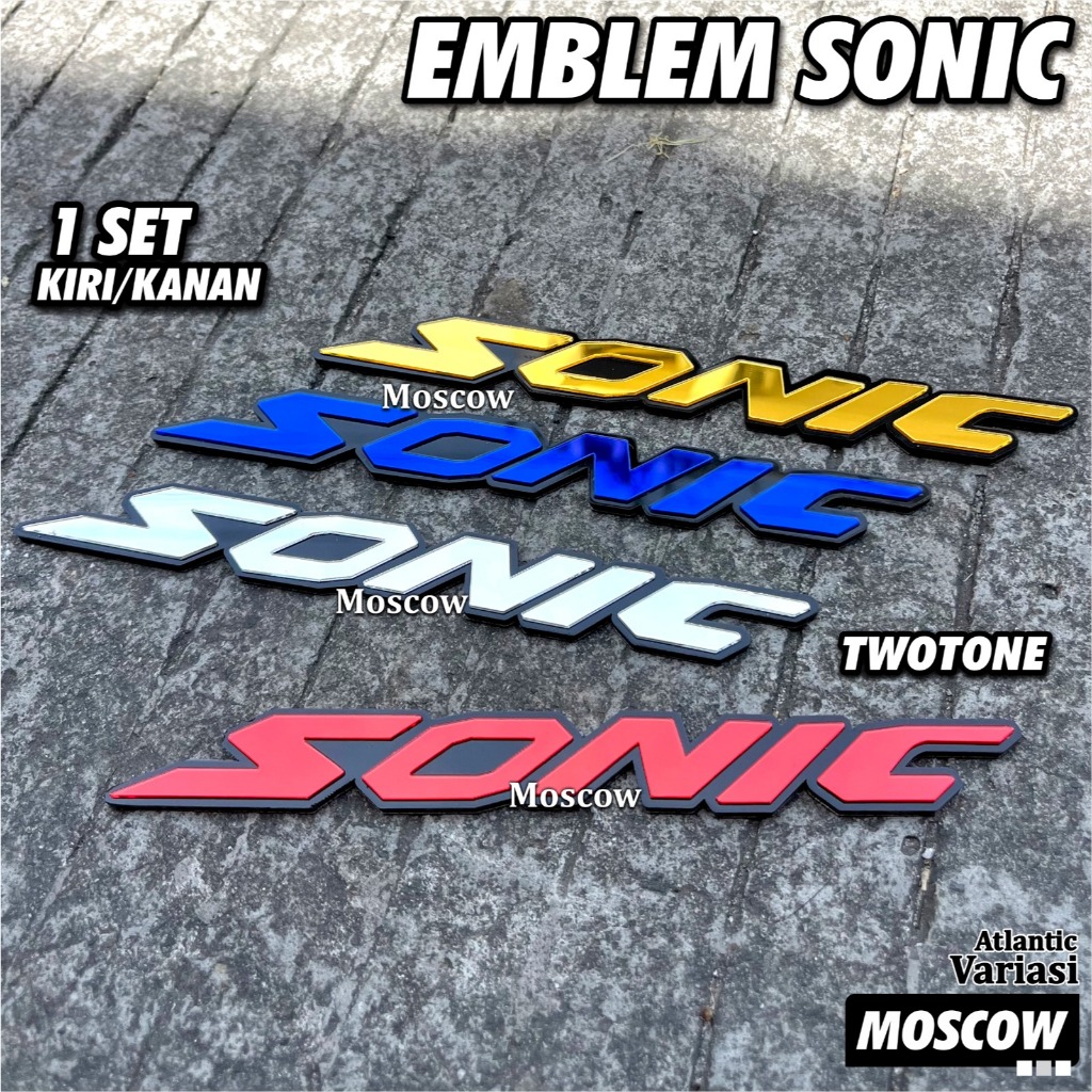 1 SET EMBLEM SONIC LOGO BODY TIMBUL STIKER SONIC 150R 3D 2PCS AKRILIK EMBLEM HONDA SONIC 150 STICKER