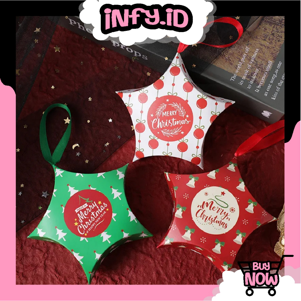 

INFY - Kantong Karton Motif Natal Goodie Bag Christmas Season Bentuk Bintang R1195
