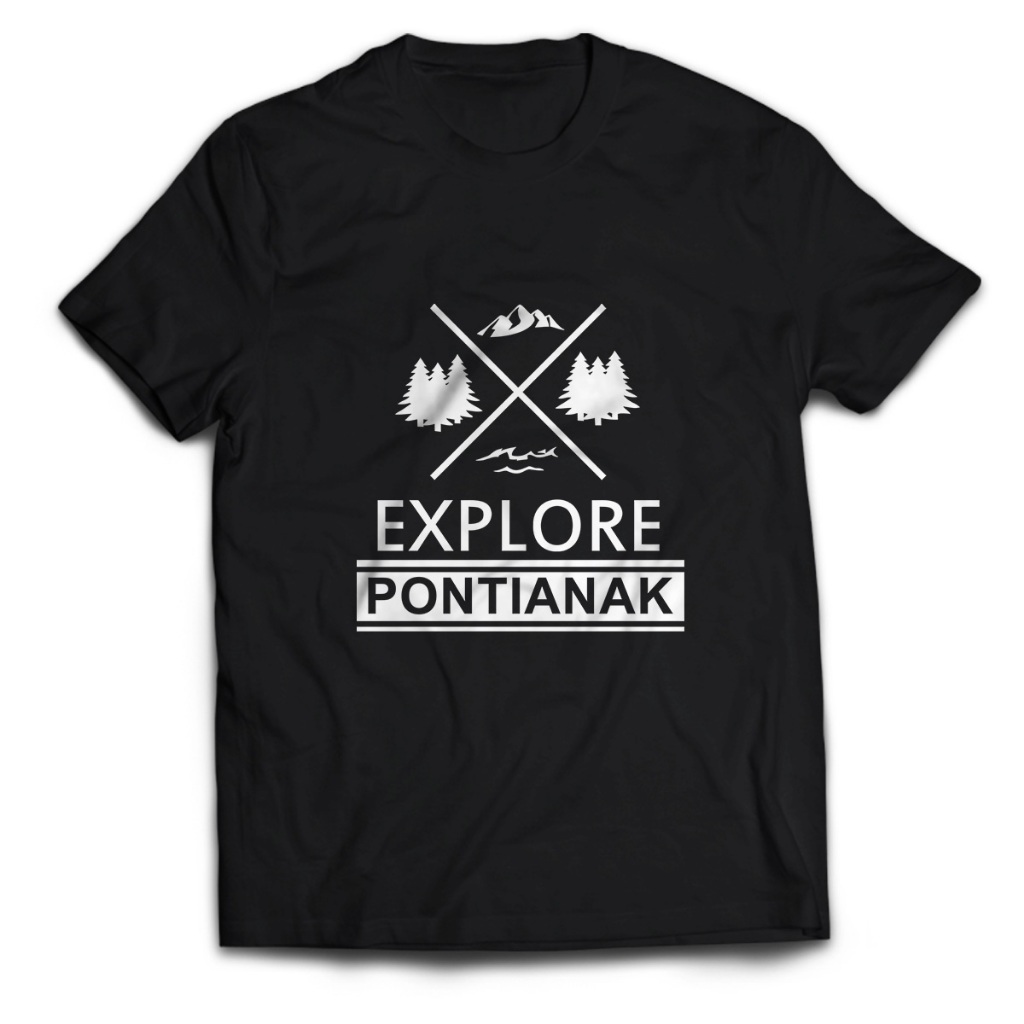 Kaos Pria Liburan EXPLORE PONTIANAK Dewasa Baju Atasan Unisex PakeKaos