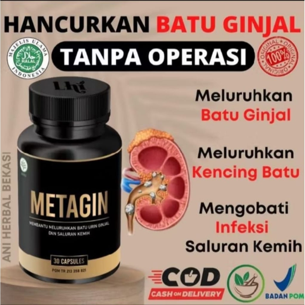 METAGIN HERBAL ORIGINAL ORIGINAL KAPSUL PENGHANCUR BATU GINJAL SUSAH KENCING