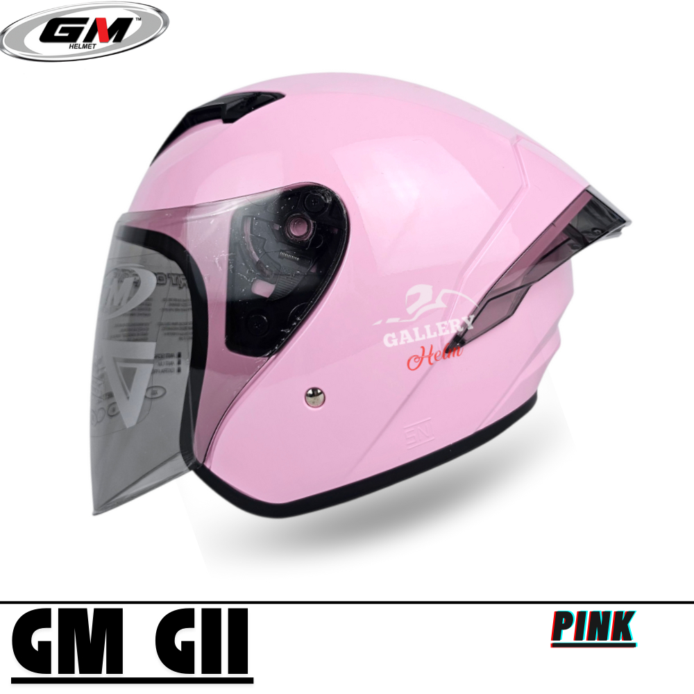 Helm Halfface GM G2 Solid | PINK| G2 Single Visor | Sni Original