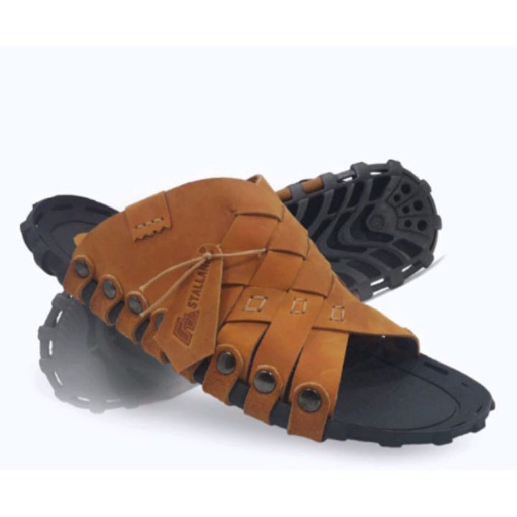 MCW || Sandal Slide Pria Kulit Asli Produk Cibaduyut