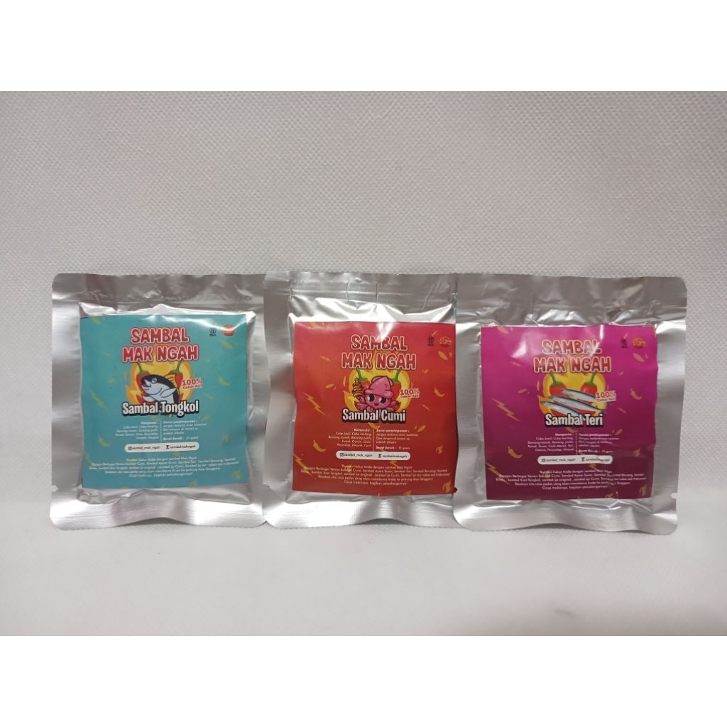 

sambal Mak ngah kemasan kecil 35 gram, bisa di mix