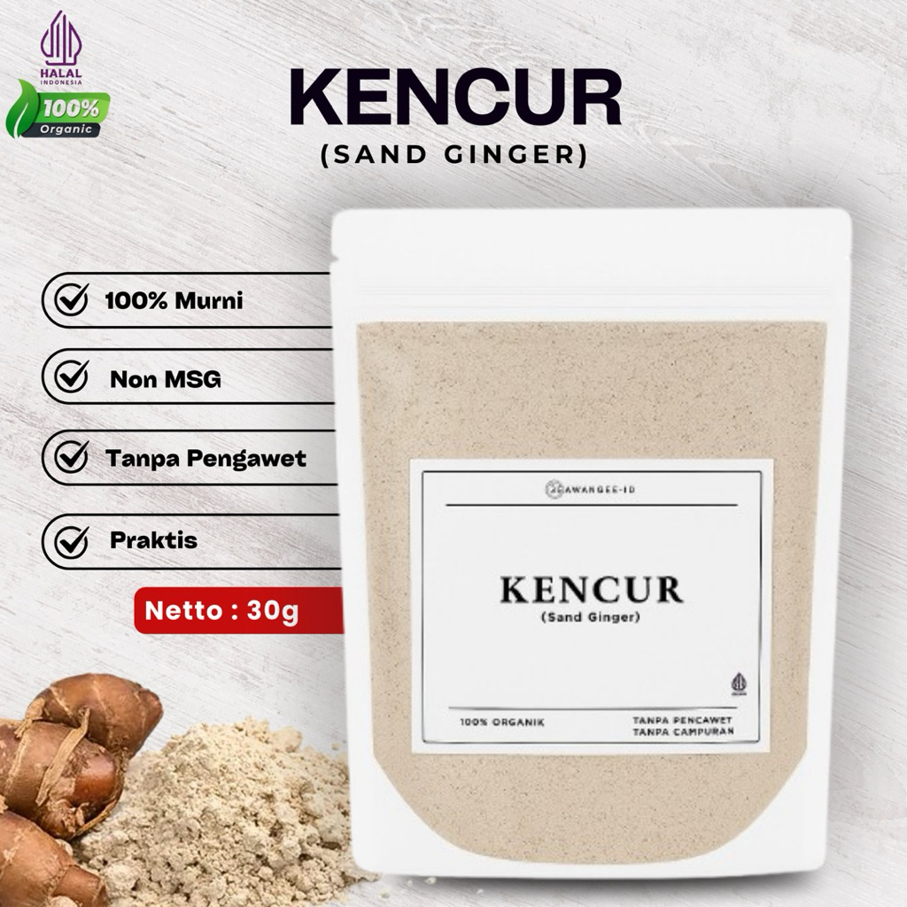 

Kencur Bubuk Sachet - Sand Ginger, Bumbu Rempah Asli Organik Murni 30gr